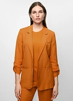 Blazer en lin à manches roulées