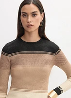 Striped Rib Knit Sweater