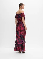 Tiered Off-Shoulder Floral Dress