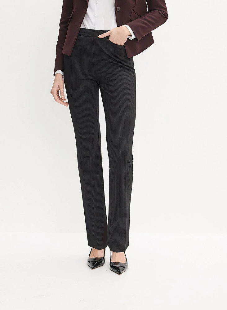 Pinstripe Straight-Leg Pants