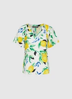 Lemon Flutter Sleeve Blouse