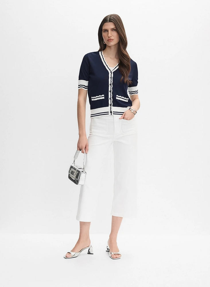 Contrast Trim Cardigan