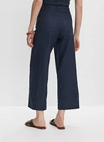Pantalon large à ourlet brodé
