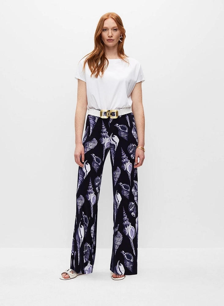 Shell Print Palazzo Pants