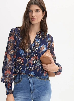 Blouse à motif floral