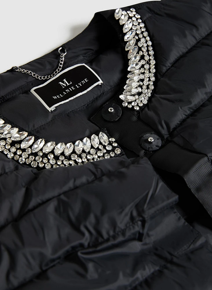 Embellished Collar Puffer Jacket