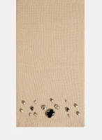 Ribbed Rhinestone Embellished Scarf