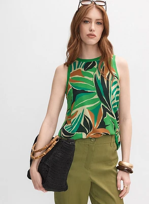 Blouse à motif feuilles