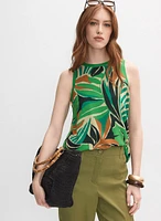 Blouse à motif feuilles