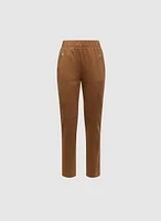 Vegan Suede Slim-Leg Pants