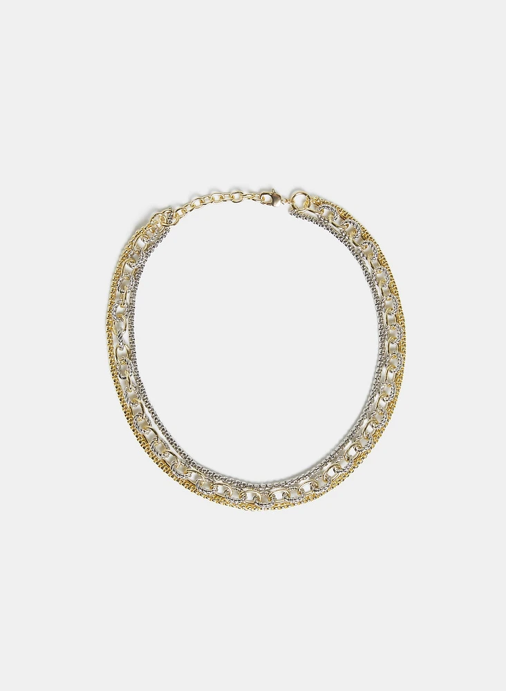 2-Toned Layered Chain Necklace