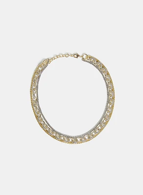 2-Toned Layered Chain Necklace