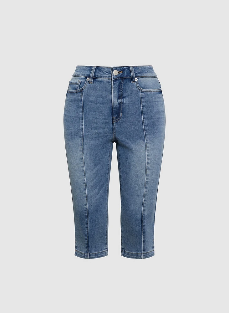 Denim Slim-Leg Capris