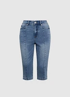 Denim Slim-Leg Capris