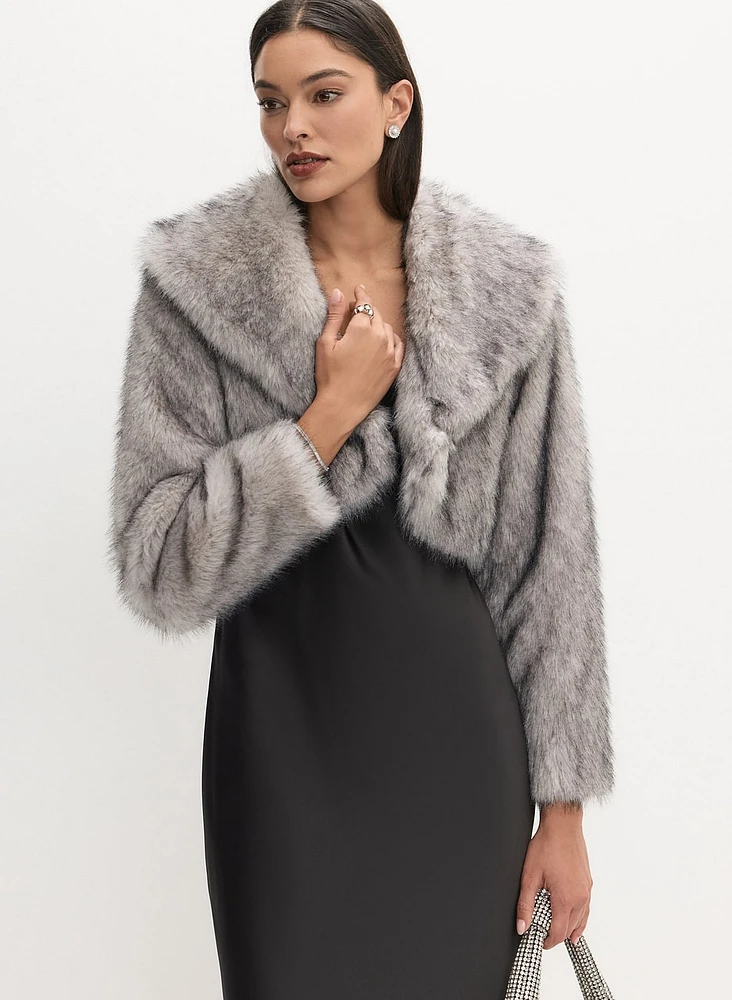 Cropped Faux Fur Jacket