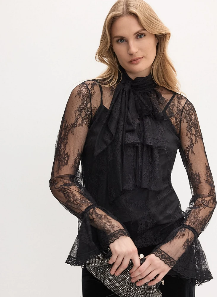 Long Sleeve Lace Blouse