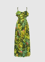 Robe en chiffon tropicale