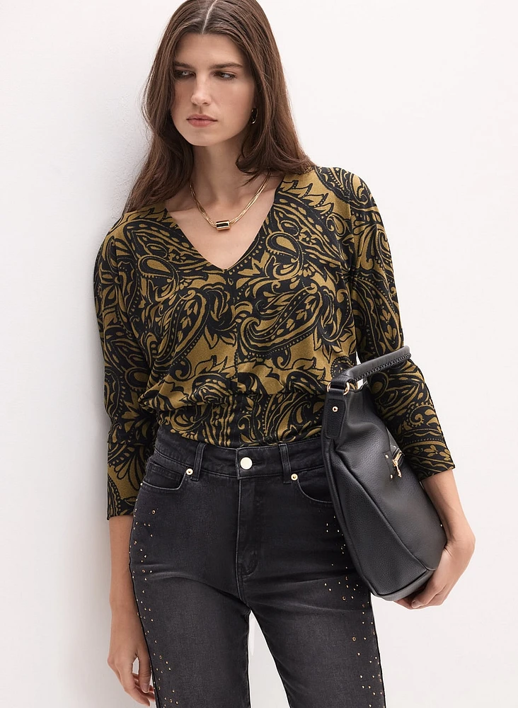 Graphic Paisley Print Top