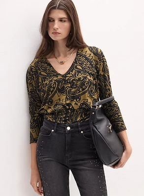 Graphic Paisley Print Top