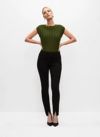 Pantalon pull-on étroit en faux suède