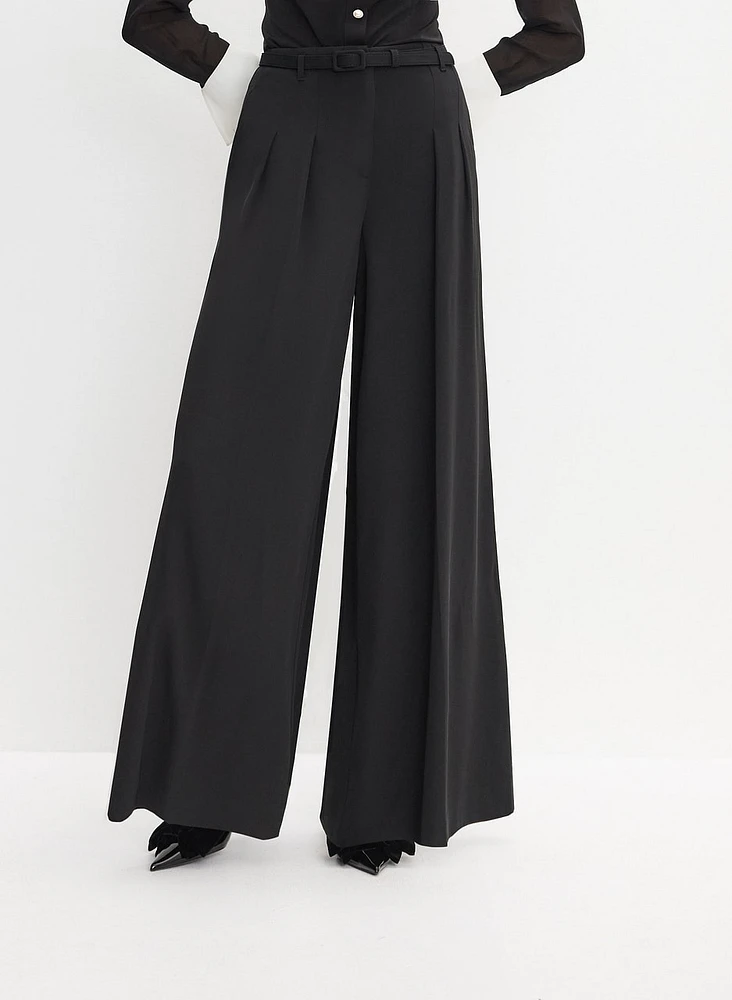 Pleated Wide-Leg Pants