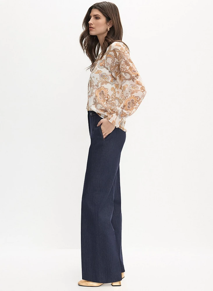 Soho Wide-Leg Denim Pants