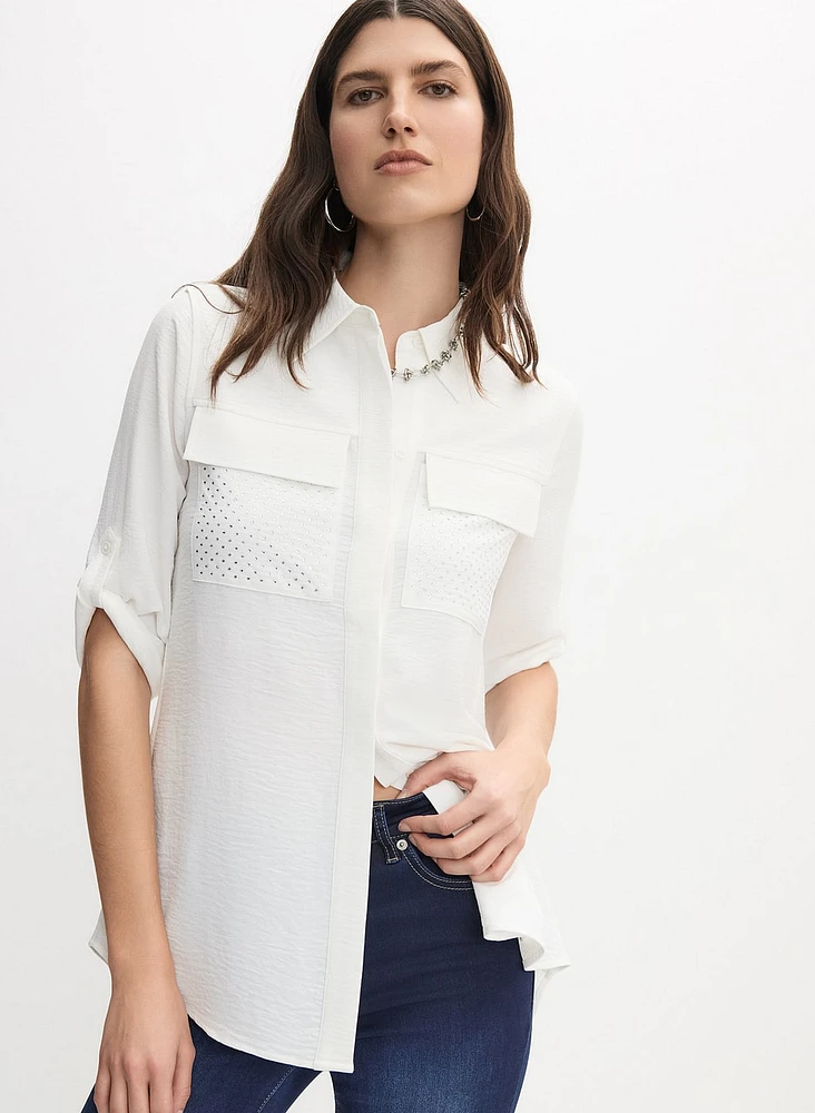 Utilitarian Button Up Blouse