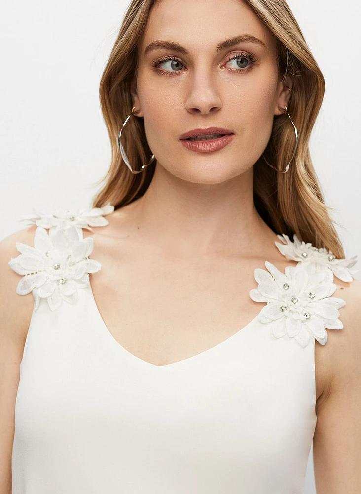 Flower Strap Crystal Detail Top