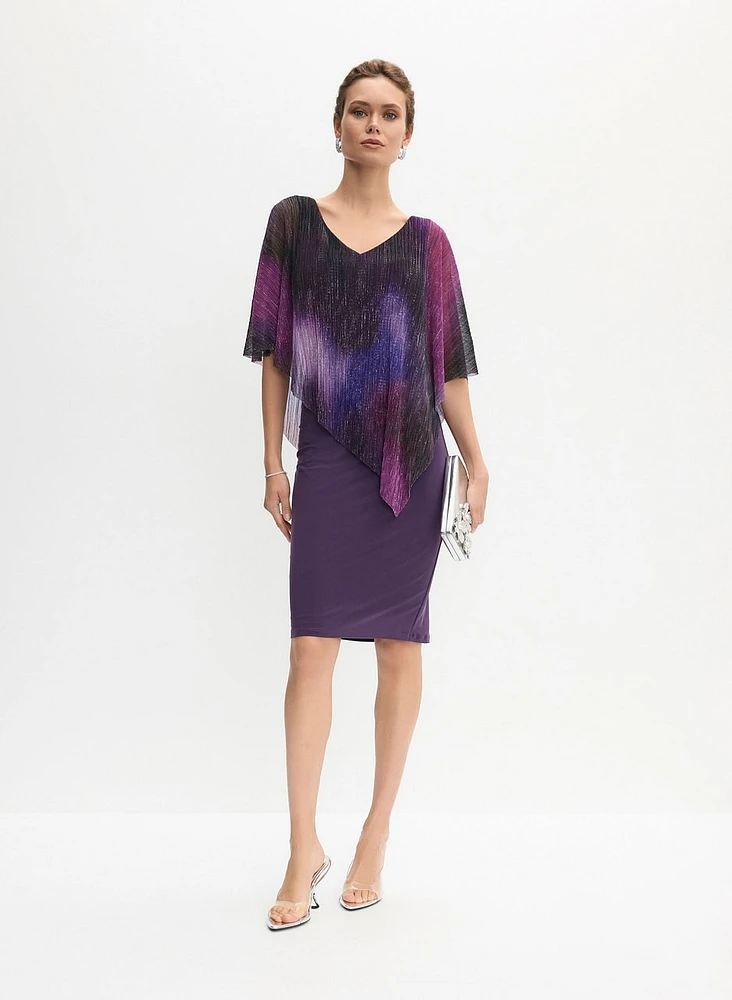 Joseph Ribkoff - Asymmetric Hem Poncho Effect Dress