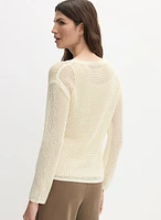 Open Weave Pullover Sweater