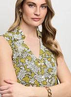 Blouse sans manches à motif floral