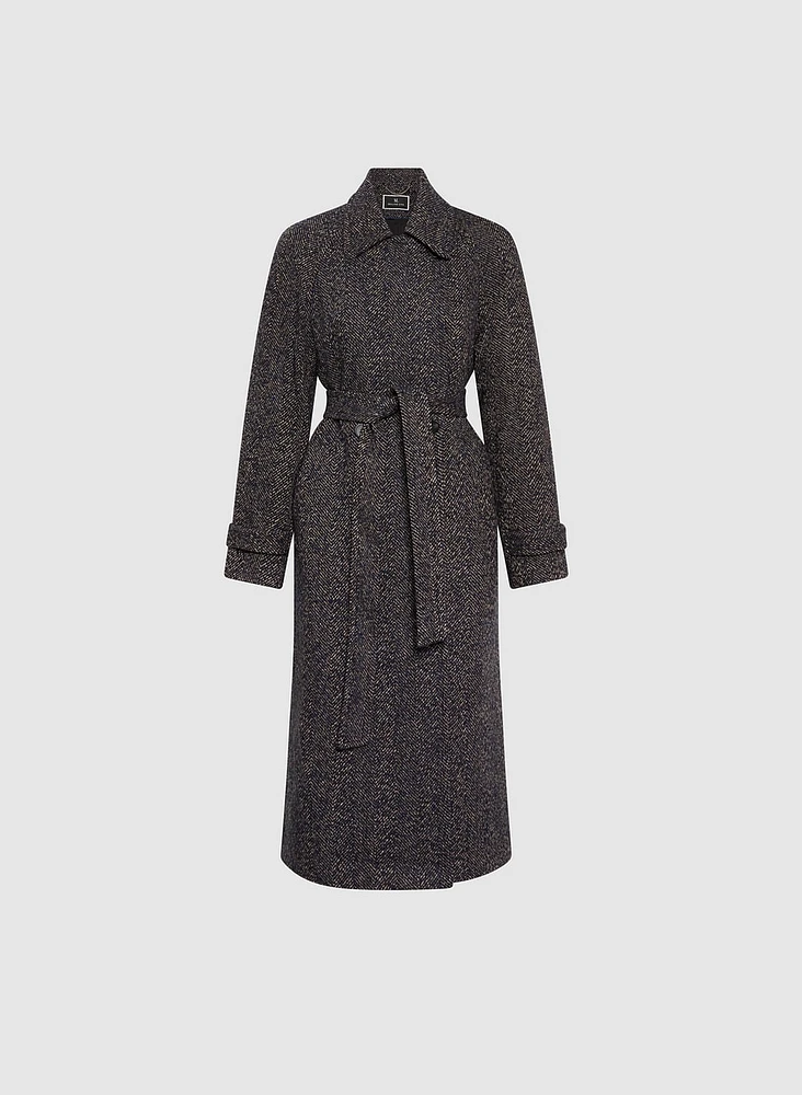 Tweed Wool-Blend Coat