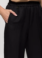 Pantalon gaucho en lin à enfiler