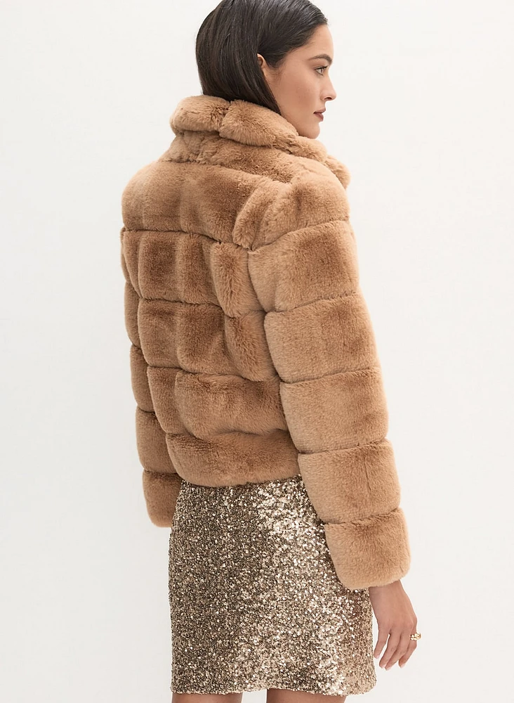 Cropped Faux Fur Coat