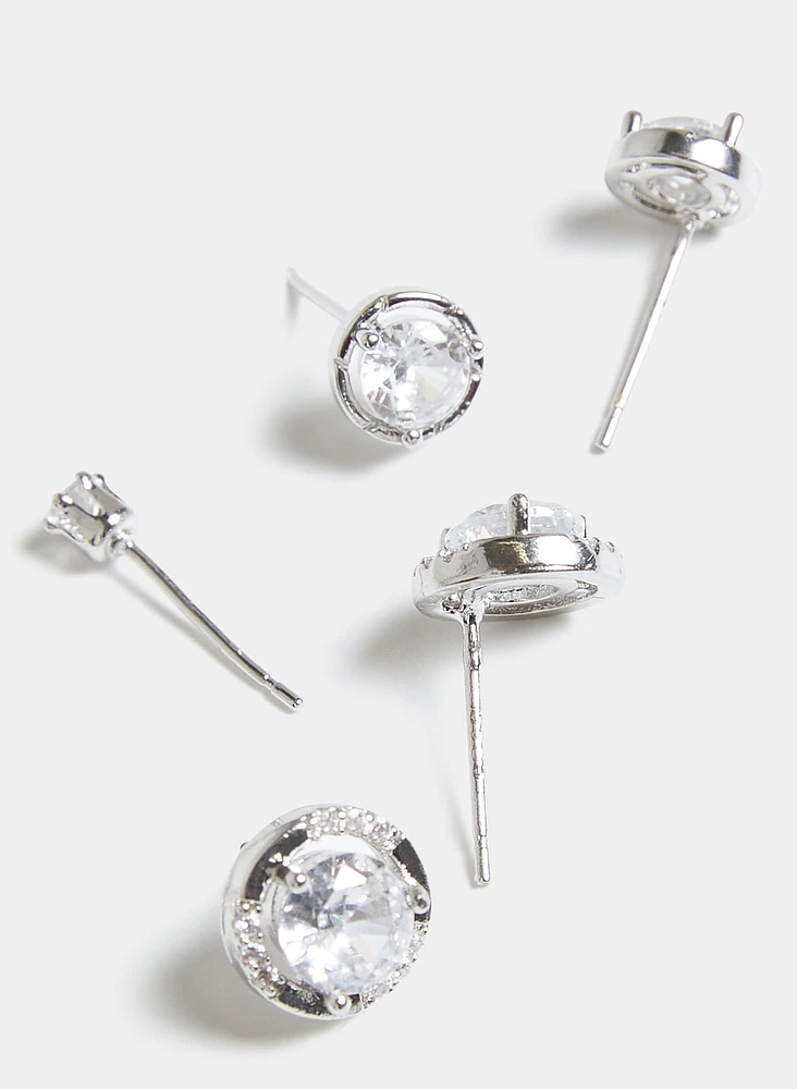 Crystal Stud Earrings Set
