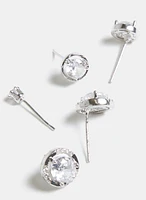 Crystal Stud Earrings Set