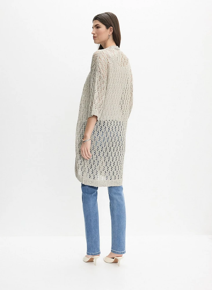 Joseph Ribkoff - Cardigan long en tricot ajouré