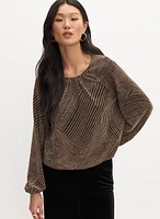 Metallic Jacquard Top