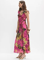 Robe florale à volants