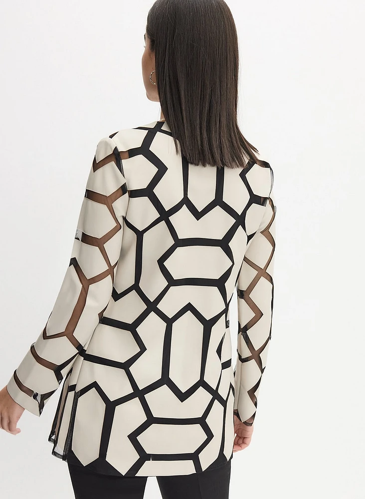 Joseph Ribkoff - Geometric Mesh Jacket