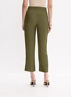 Cuffed Straight-Leg Pants