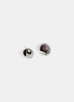 Shiny Oval Button Earrings