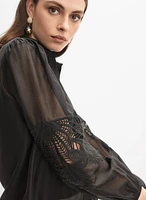 Lace Cotton Voile Blouse