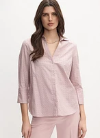 Studded Button-Down Blouse