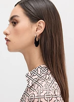 Wide Ruffle Open Hoop Earrings