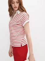 T-shirt rayé à col polo