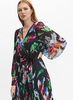 Floral Plissé Dress