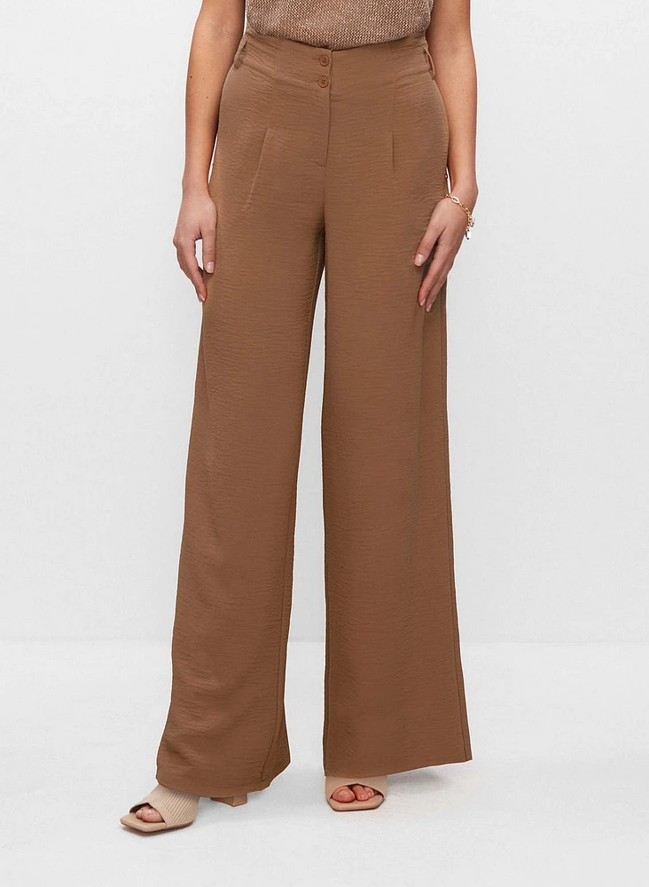 High-Waisted Crinkle Pants