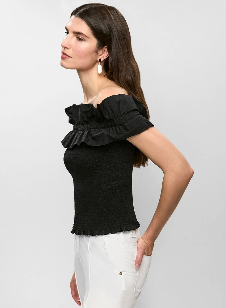 Frilled Off-the-Shoulder Top