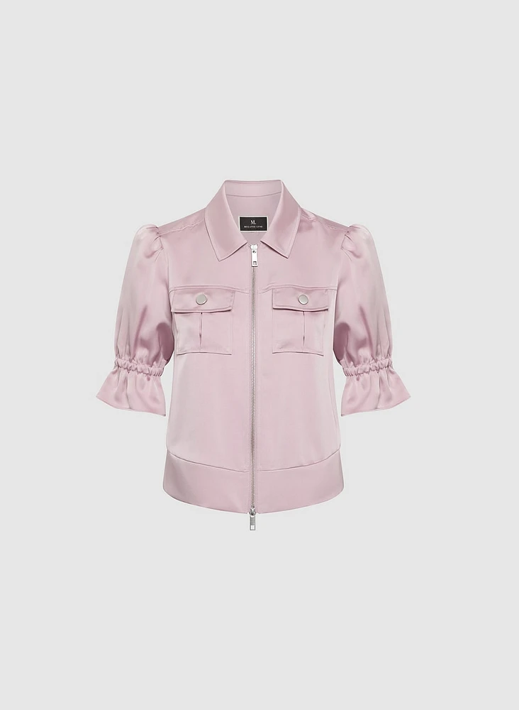 Veste à manches coude volants